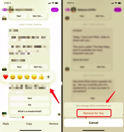 Excluir mensagens específicas do Facebook Messenger