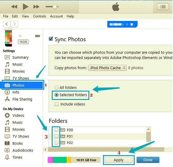 Delete Synced Photos From iPad by Syncing New Folder