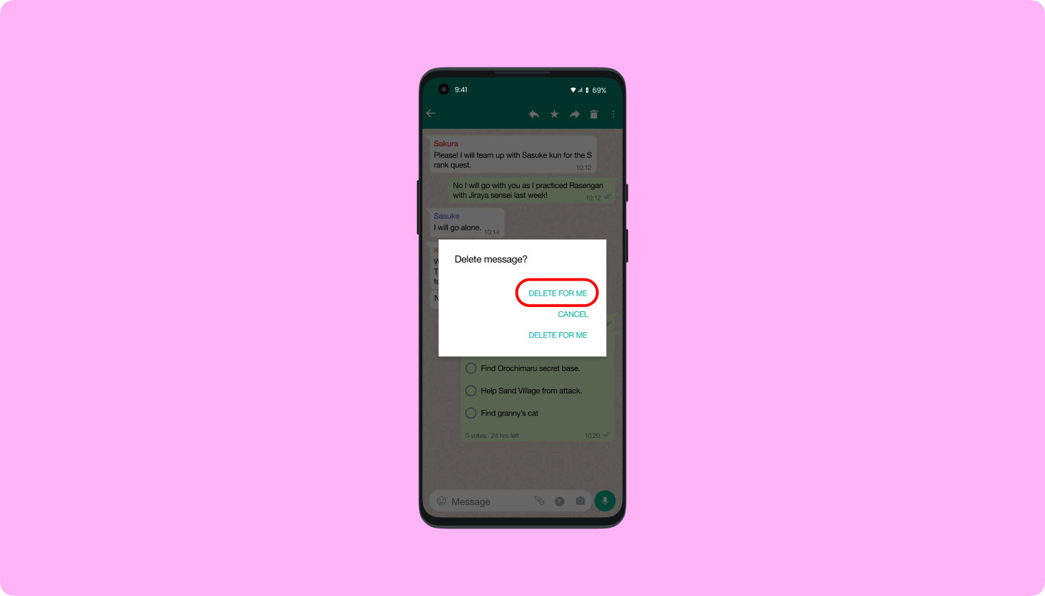 Delete WhatsApp Chats from Chat Windows