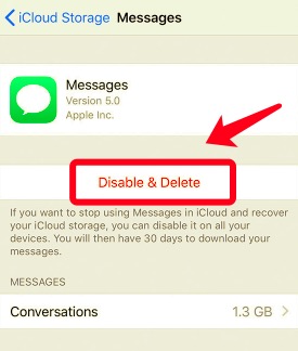 Excluir iMessages no backup do iCloud