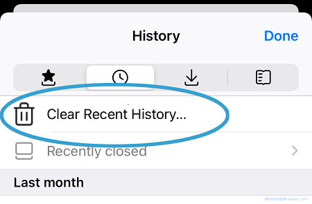 Apague o histórico de pesquisa do Firefox no iPhone
