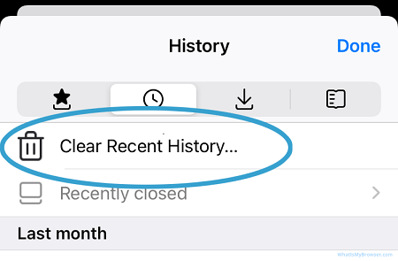 Radera Firefox sökhistorik på iPhone