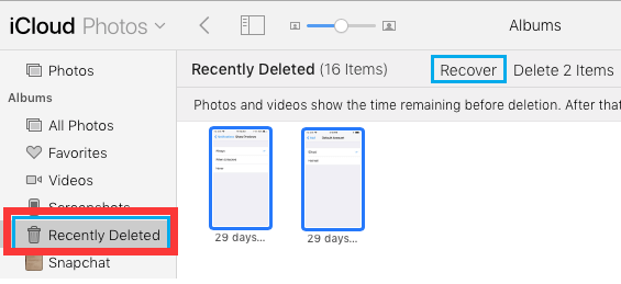 Delete Images in iCloud
