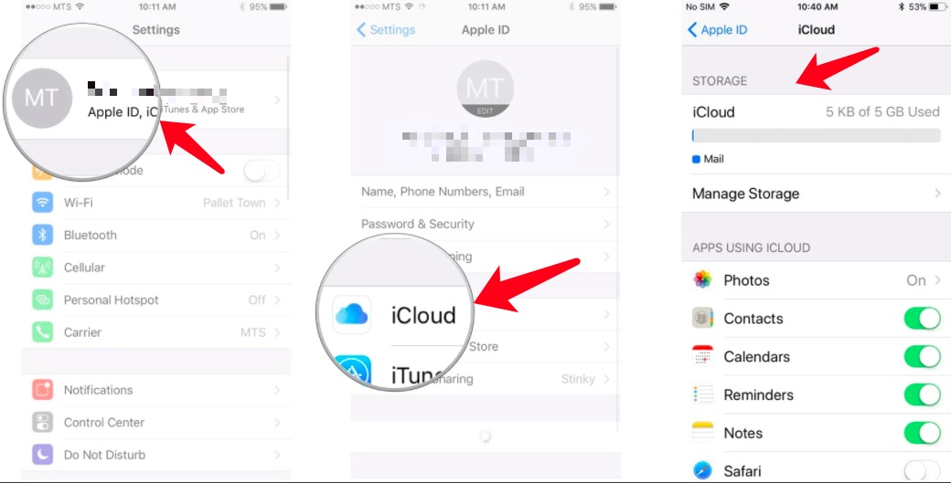 iPhone에서 iCloud 저장 공간 확인