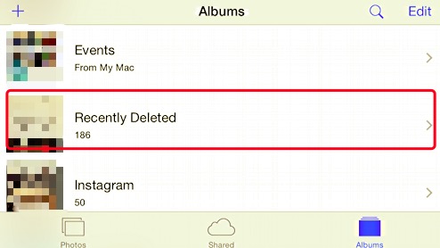 Find Deleted Photos from Recently Deleted on iPad