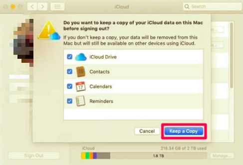 Mantenha uma cópia antes de desligar o iCloud no Mac