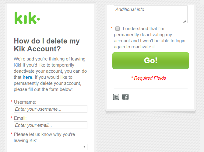 Delete Kik Acounts Manually