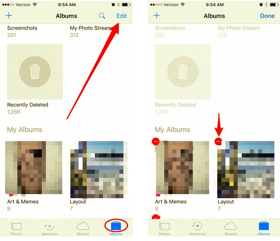 Hur man tar bort album från iPhone manuellt