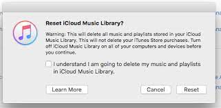 Redefinir a biblioteca de música do iCloud