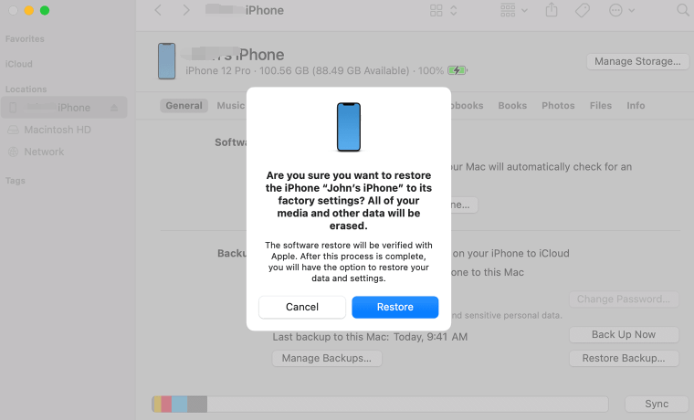 Effectuer une réinitialisation matérielle pour restaurer l'iPhone avec iTunes