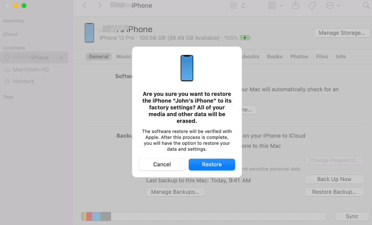 Execute Hard Reset para restaurar o iPhone com o iTunes