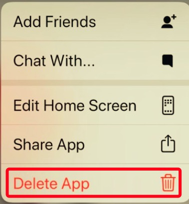 Uninstall the Snapchat Application on iPhone