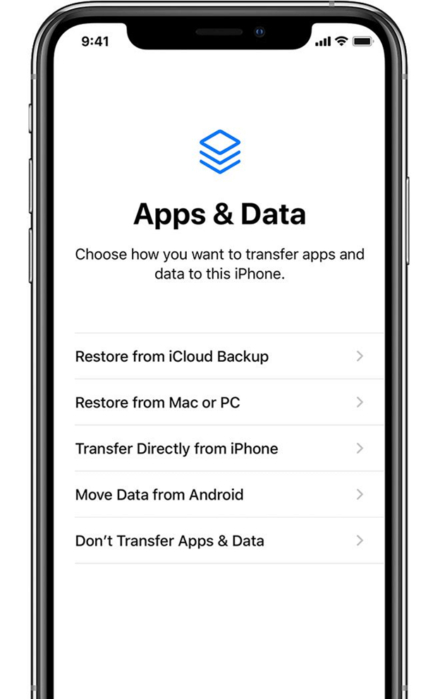 Apps & Data Section to Unlock iPhone 7