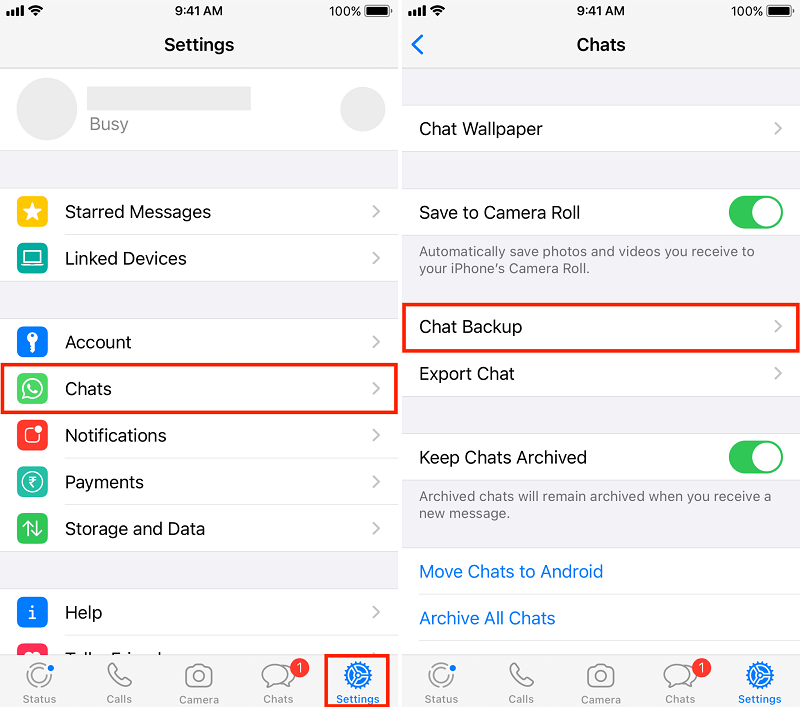 Backup WhatsApp to iCloud