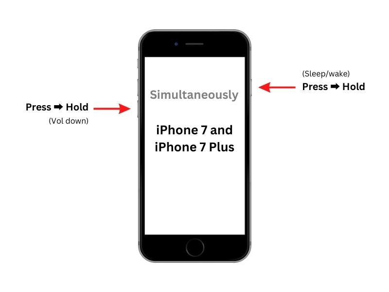 Forçar a reinicialização do iPhone 7 para corrigir as notas do iPhone que não estão sincronizando