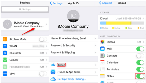 Soluções para notas desaparecidas do iPhone usando o iCloud Sync