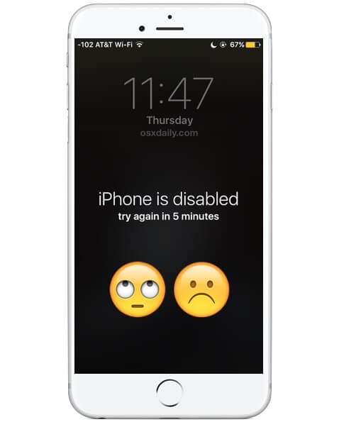 Iphone está desabilitado