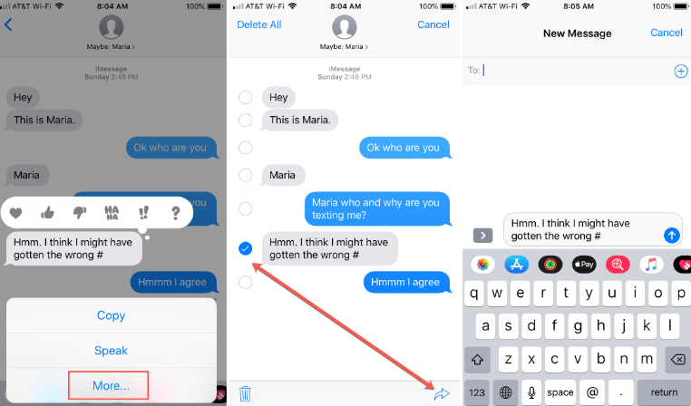 Kopiera textmeddelanden från iPhone manuellt