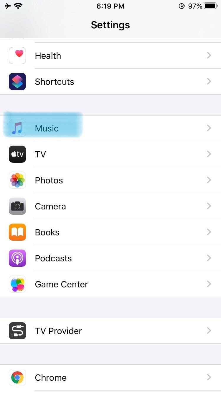 Mais truques quando você não consegue arrastar músicas para o iPhone - Desligue a biblioteca de músicas do iCloud