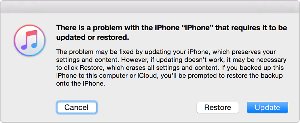 fix iPhone won't restore using iTunes