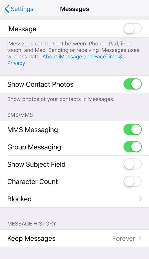 Check Message Settings To Fix iPhone Not Receiving Texts From Android