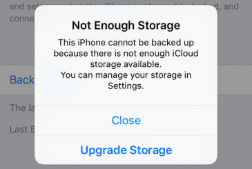 iCloud não tem armazenamento suficiente