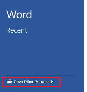 Recover Word Document From Recent Files