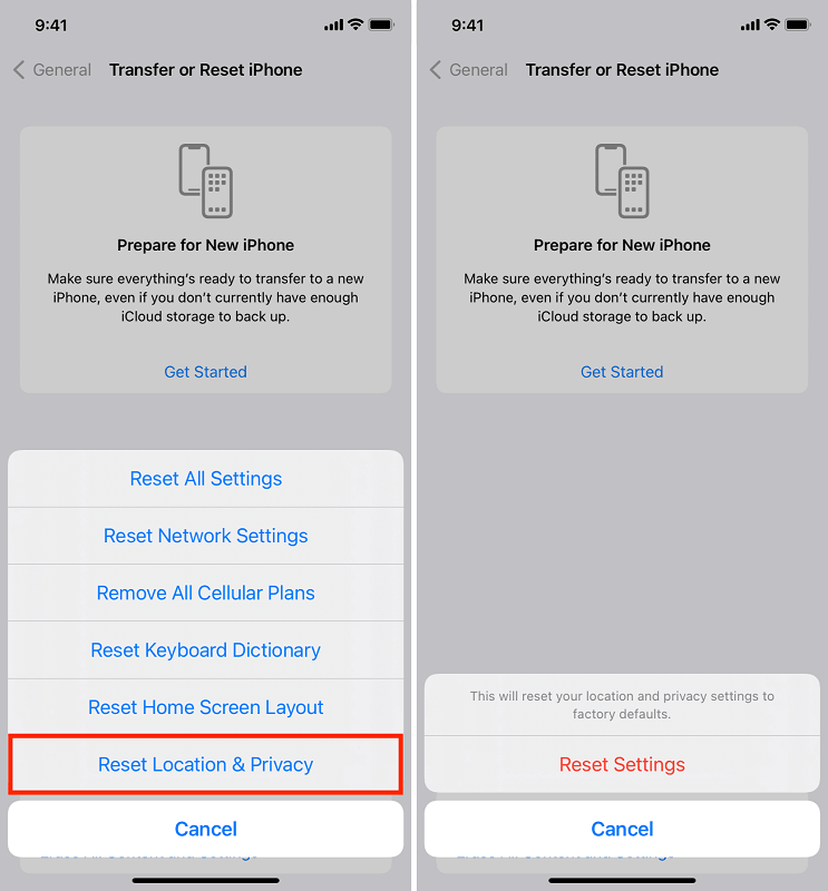 Reset Location & Privacy When iPhone DCIM Folder Empty Not Showing On Computer