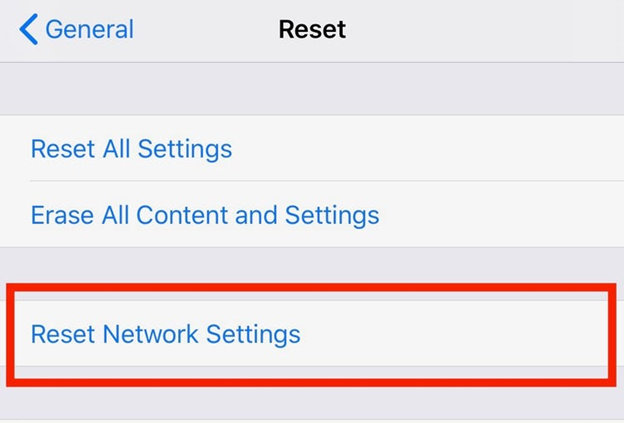 Reset Network Settings To Fix iPhone Not Receiving Texts From Android