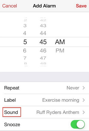 Set A Song As Alarm