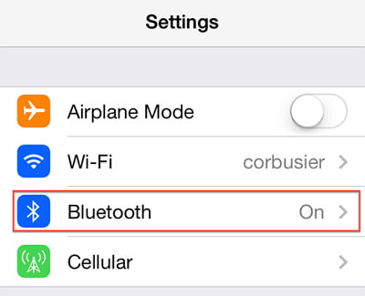 Desligue o Bluetooth no Iphone