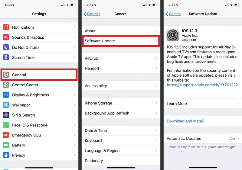 Atualize o iOS para evitar que o iPhone altere automaticamente o fuso horário