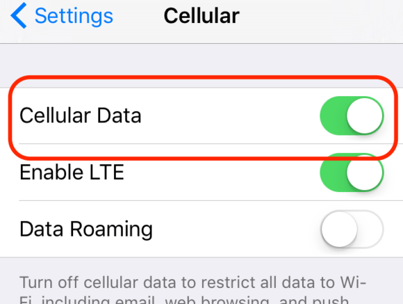 Aggiornare iPhone senza WiFi tramite Cellular Data