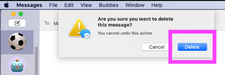 Ta bort raderade meddelanden permanent på iPhone via Mac
