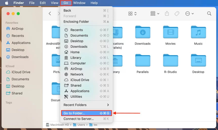 Pasta em seu computador para localização do arquivo de recuperação do Excel no Mac