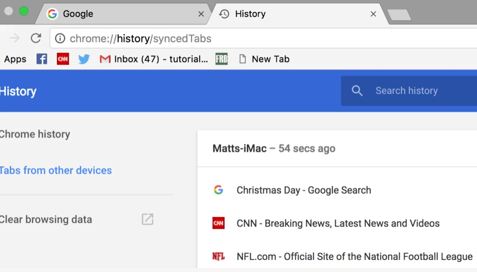 how to clear google chrome history on mac