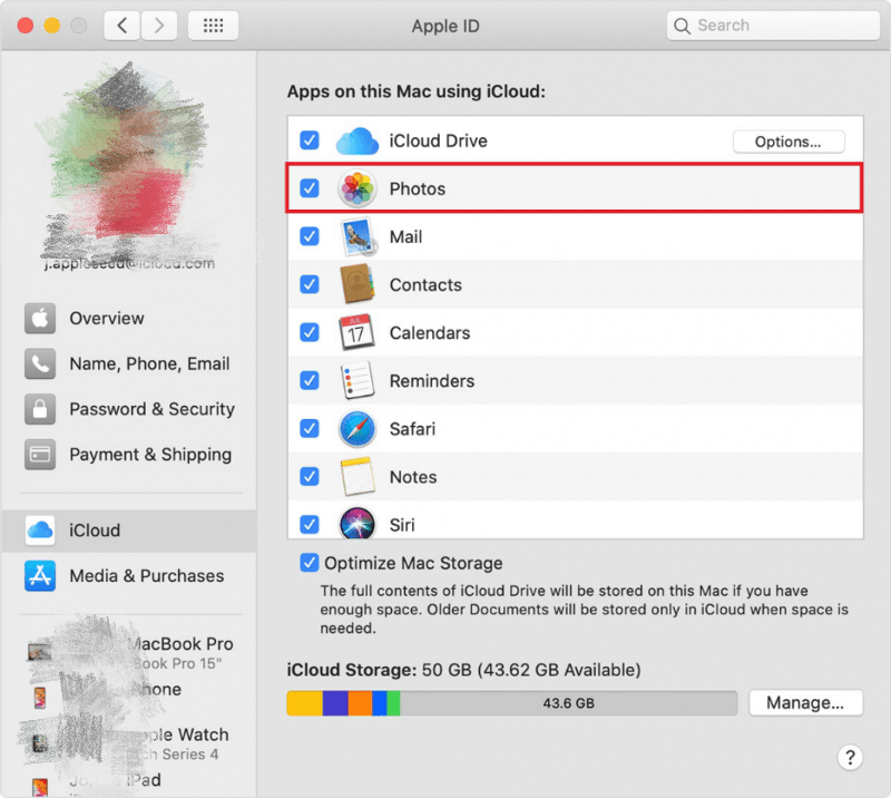 iCloud Drive를 통해 Mac에서 iPad로 사진 전송