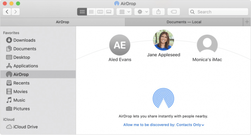 AirDrop을 통해 Mac에서 iPad로 사진 전송
