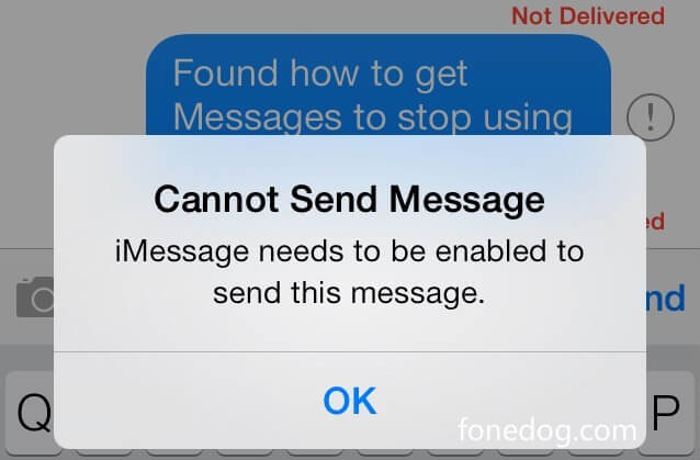 Fix Imessage måste aktiveras för att skicka det här meddelandet Problem