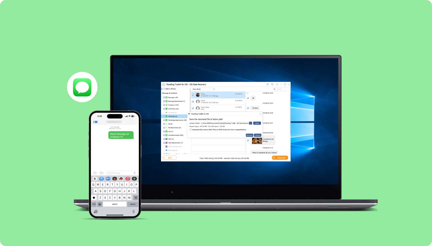 Leggi il messaggio su IPhone per Windows 10