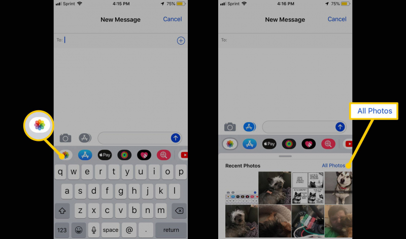 Använda meddelanden för att skicka en GIF sparad i iPhone