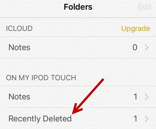 Recover Deleted Notes on iPhone without Backup Using Recently Deleted Folder