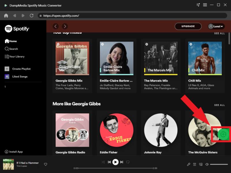 Konvertera Spotify till MP3 med det bästa verktyget: DumpMedia Spotify Music Converter - Lägg till spår