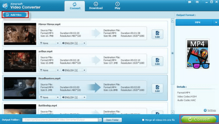 Konvertera F4V till MP4 med Aimersoft Video Converter Ultimate