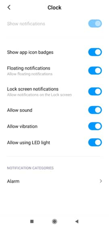 Fix Issue On Android Alarm Not Working After Update By Togglling The Show Notifications Option To On