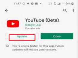 Uppdatera YouTube Android