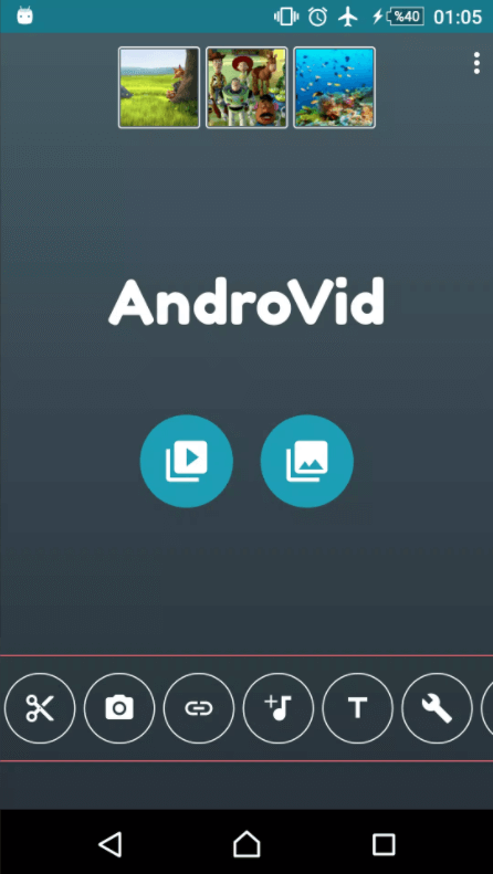 AndroVid Video Editor En av apparna för att kombinera videor