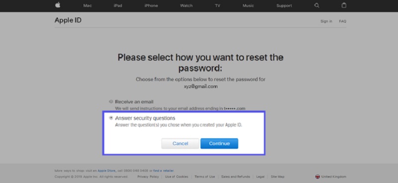 Answer Security Questions to Rest Apple iTunes Password