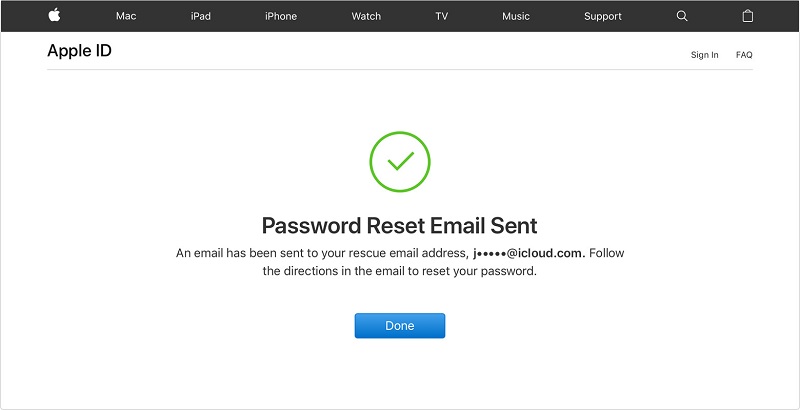 Get a Password Rest Email to Rest Apple iTunes Password