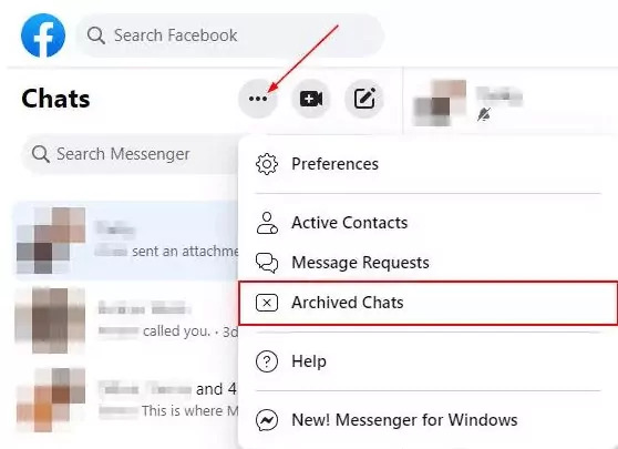 Recover Messages on Messenger Using the Unarchive Method